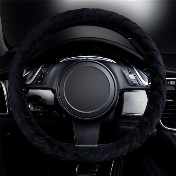 car Steering Wheel Cover Soft Velvet Warm Universal Size 15 inches SUV Truck - Picture 2 of 8